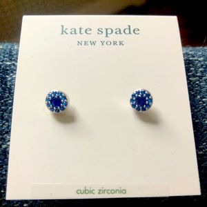Kate spade blue silver earrings NWT
